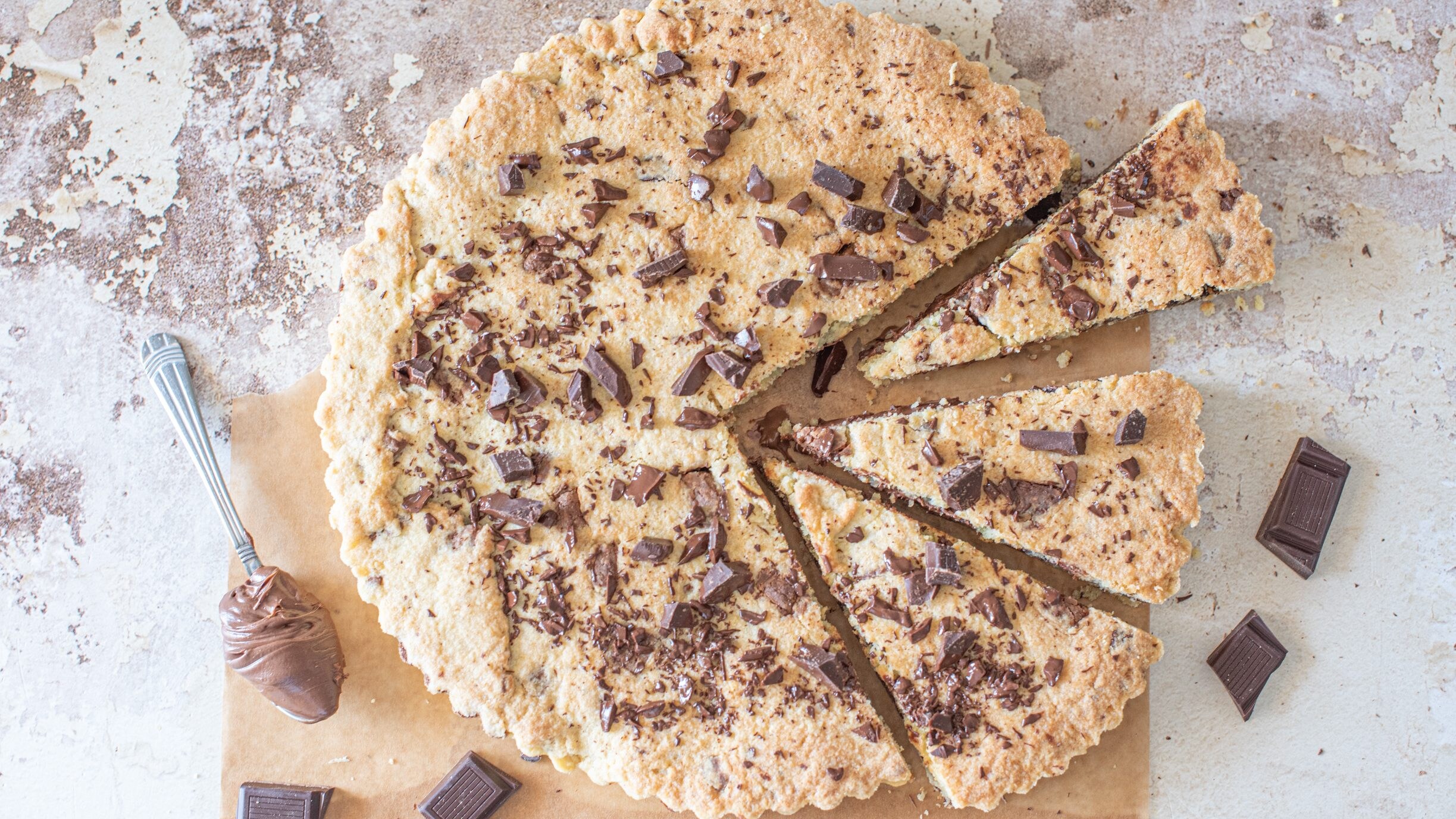 crostata biscottata al cioccolato