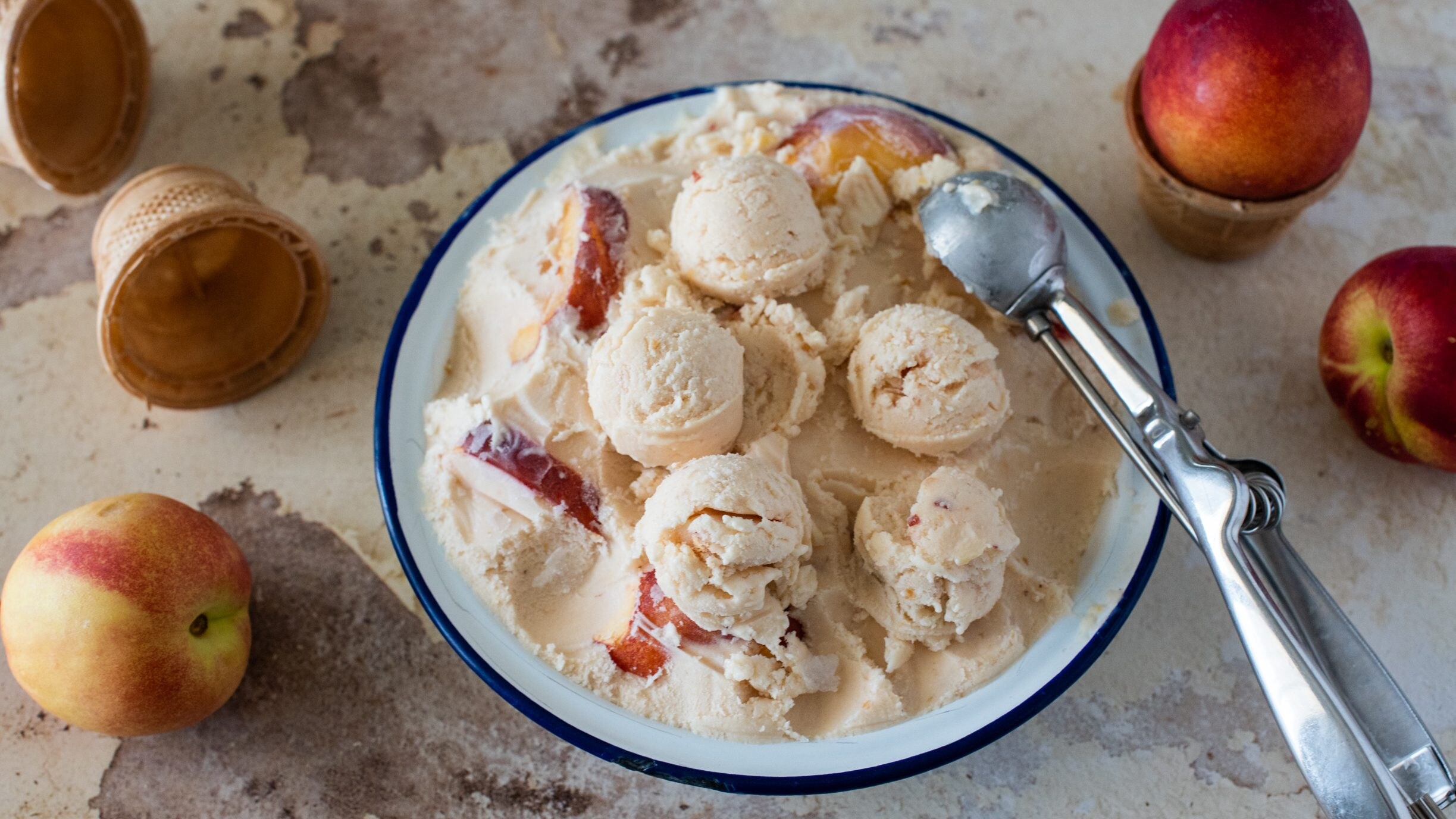 gelato pesca e mascarpone