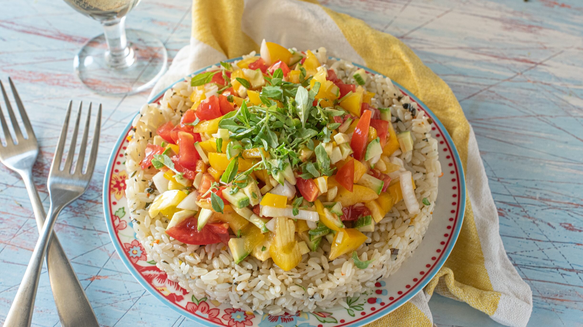 riso con tartare di verdure