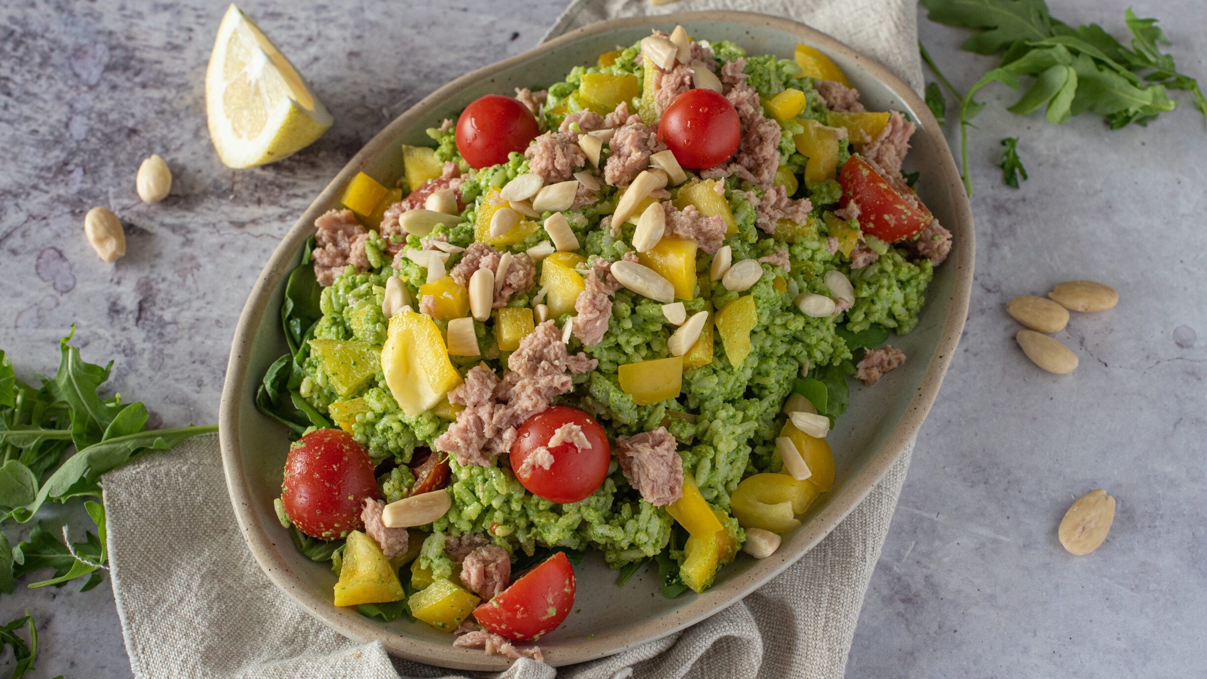 riso freddo al pesto di rucola