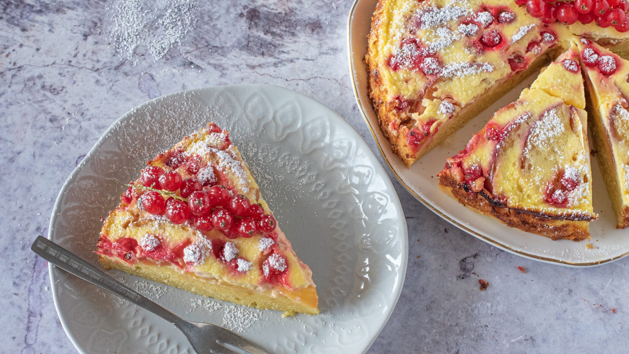 torta di pesche e ribes
