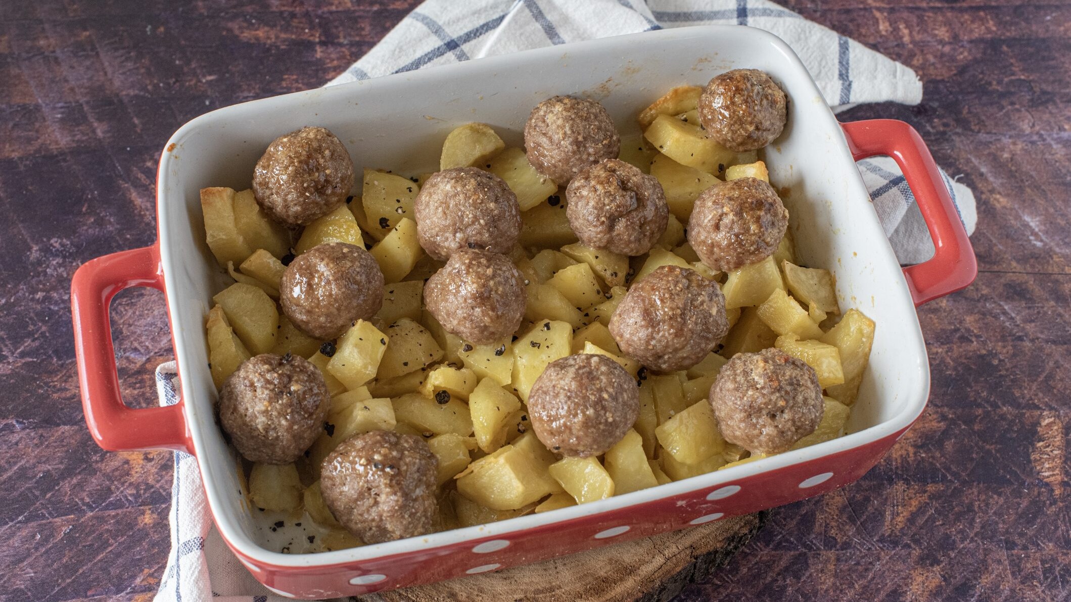 polpette e patate al forno