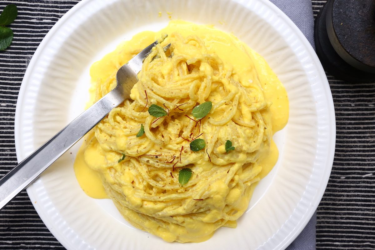 8_pasta ricotta e zafferano servita_pasta ricotta e zafferano©Gooduria lab