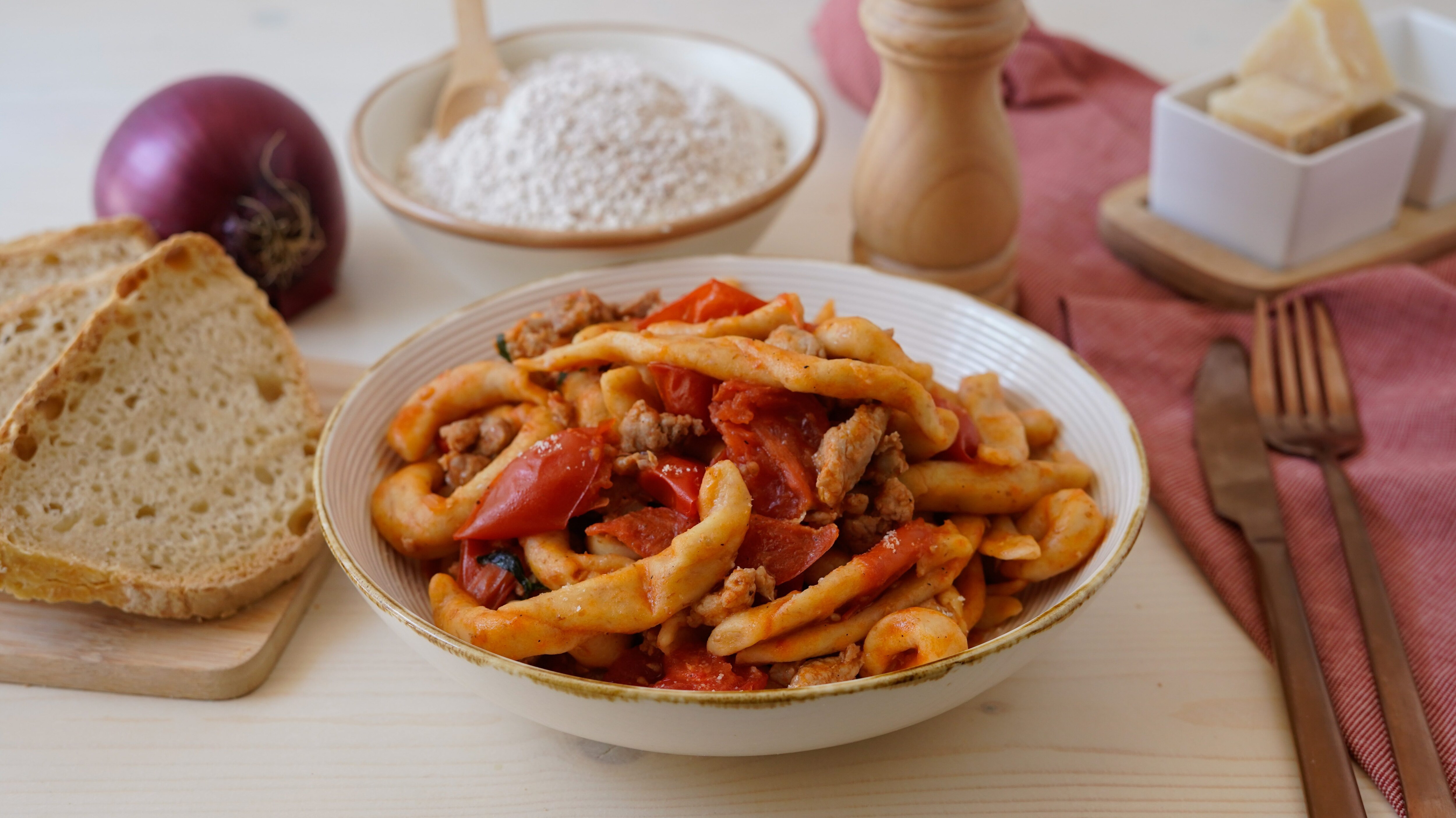 fusilli alla cilentana al sugo