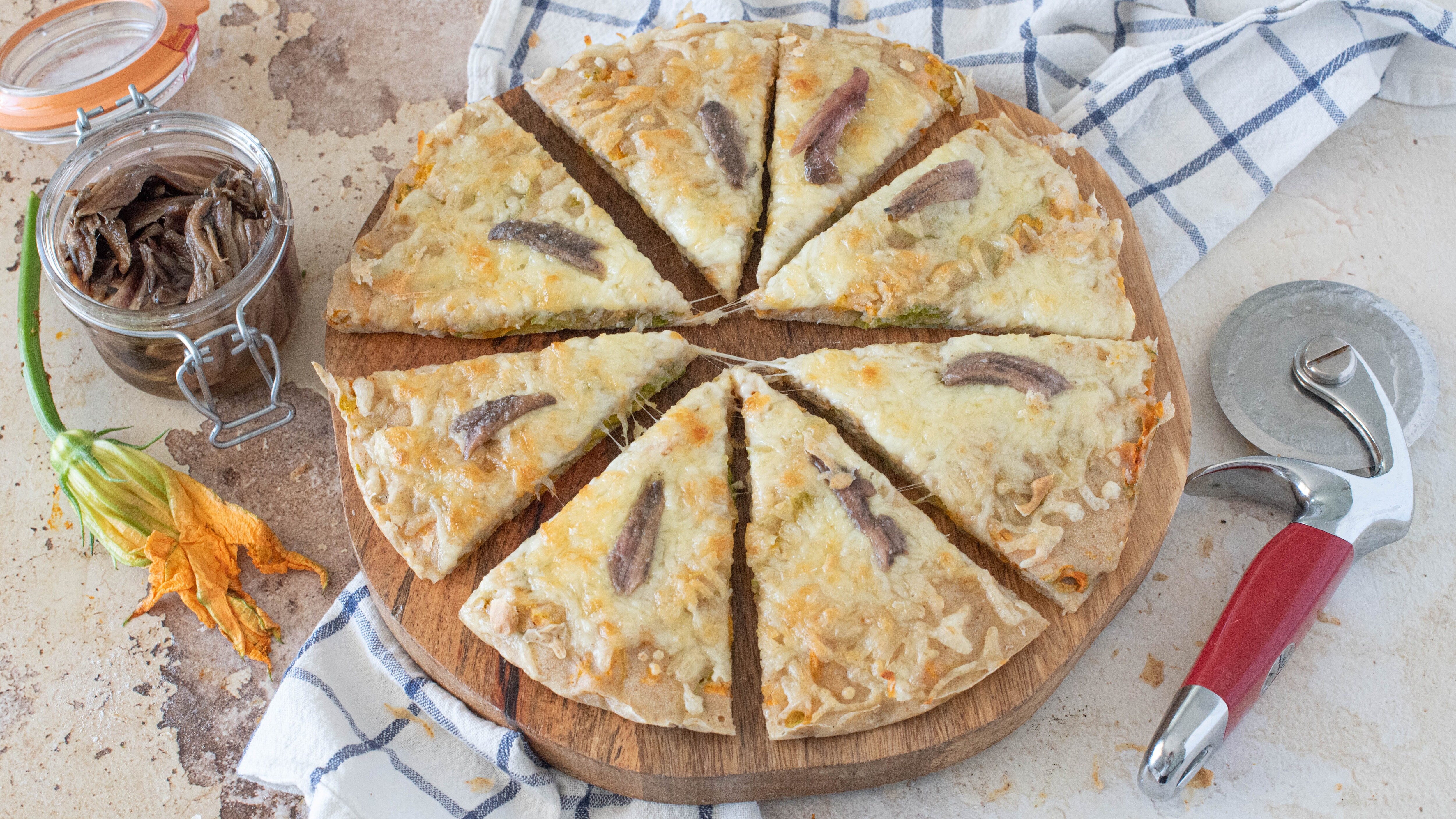 Pizza di fiori di zucca di mamma Graziella