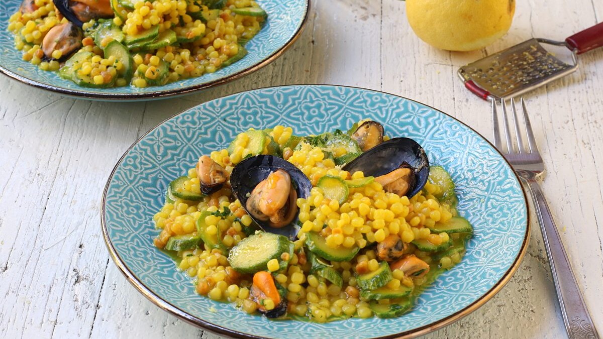 Fregola, zafferano e cozze