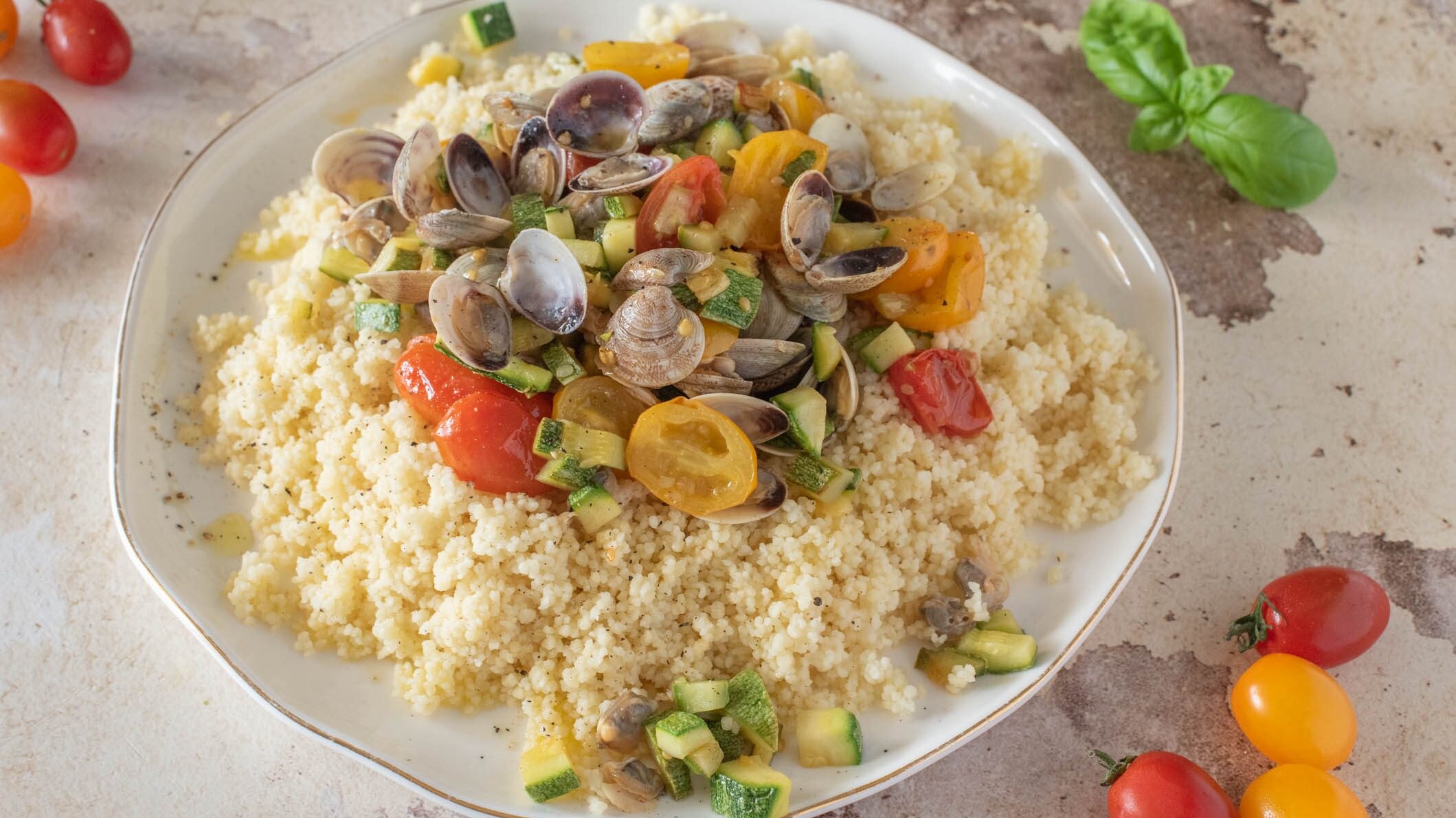 cous cous vongole e zucchine