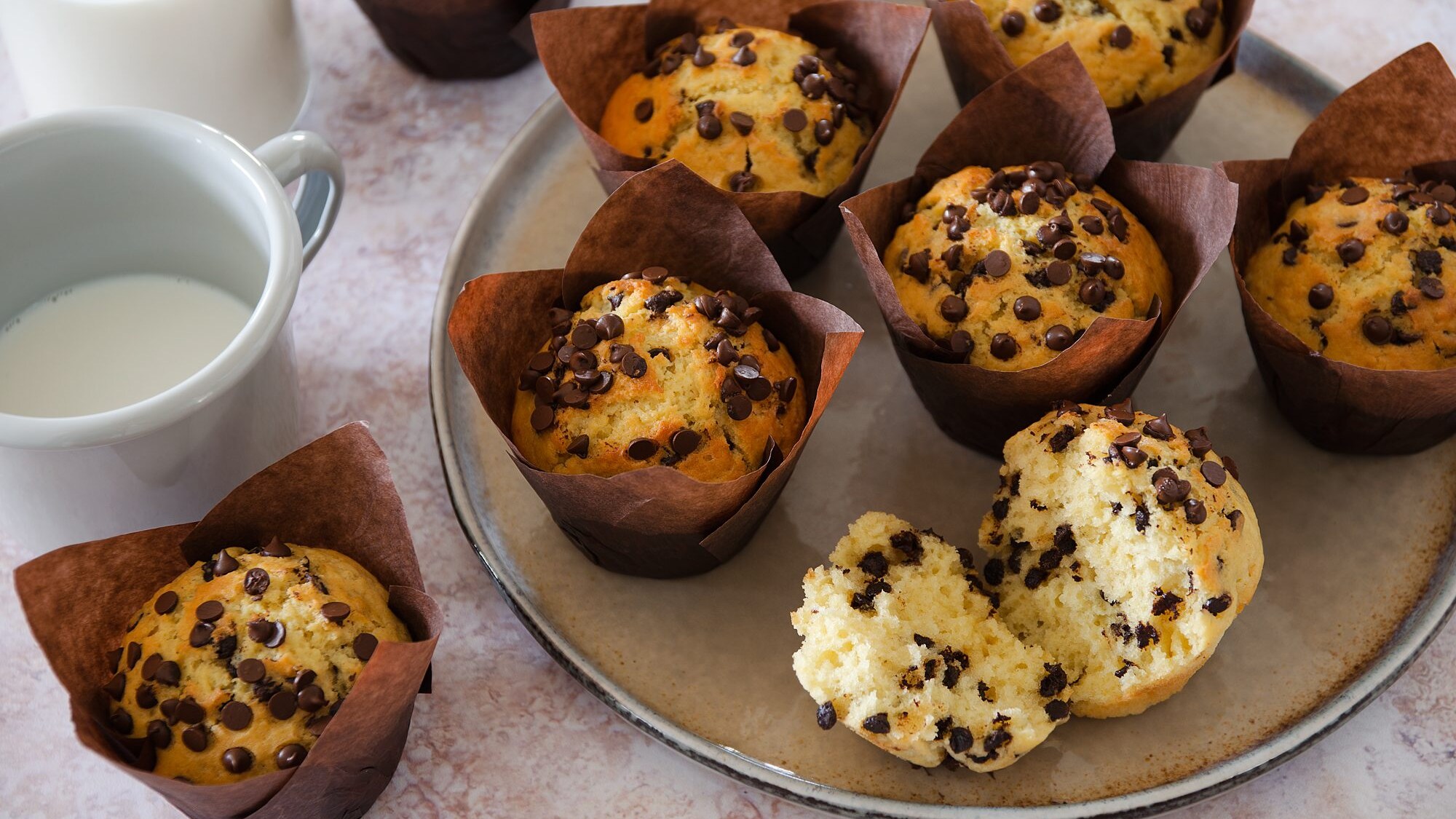 Muffin con gocce di cioccolato