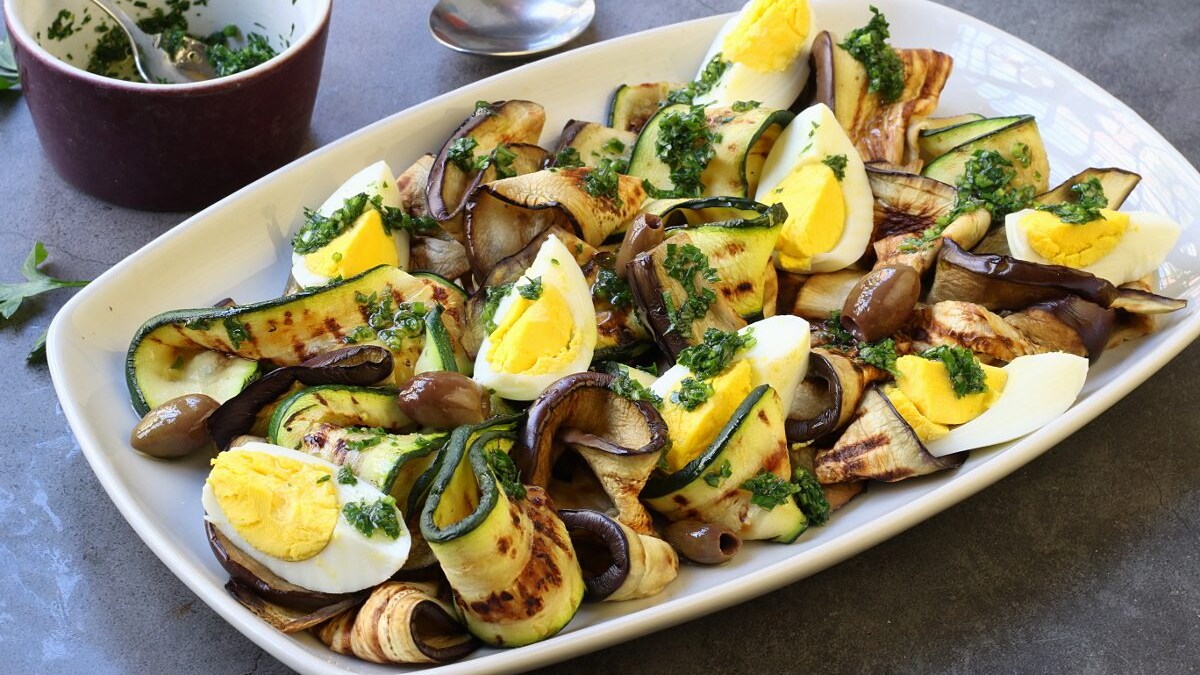 Verdure grigliate e uova sode