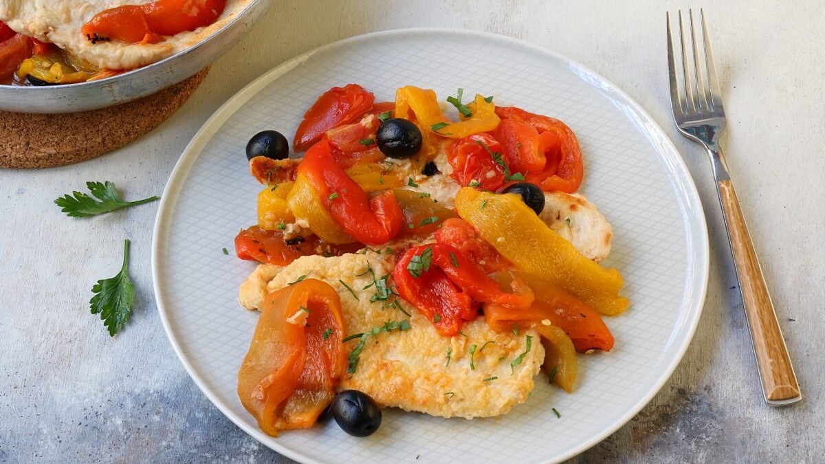 Petto di pollo con i peperoni