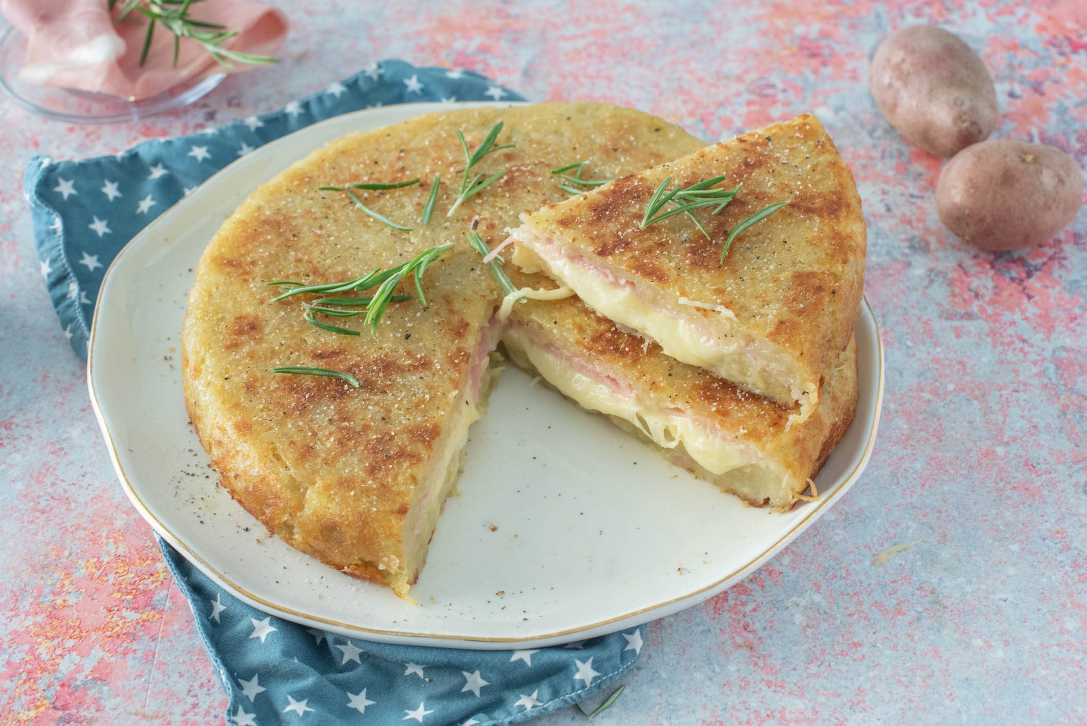 Kartoffelkuchen in der Pfanne