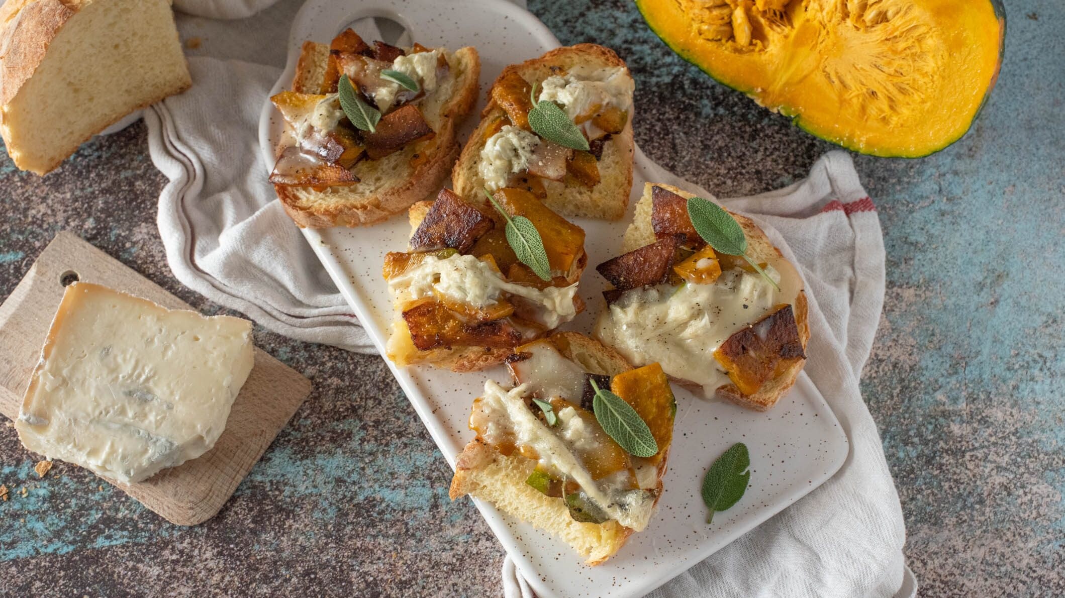 crostoni zucca e gorgonzola