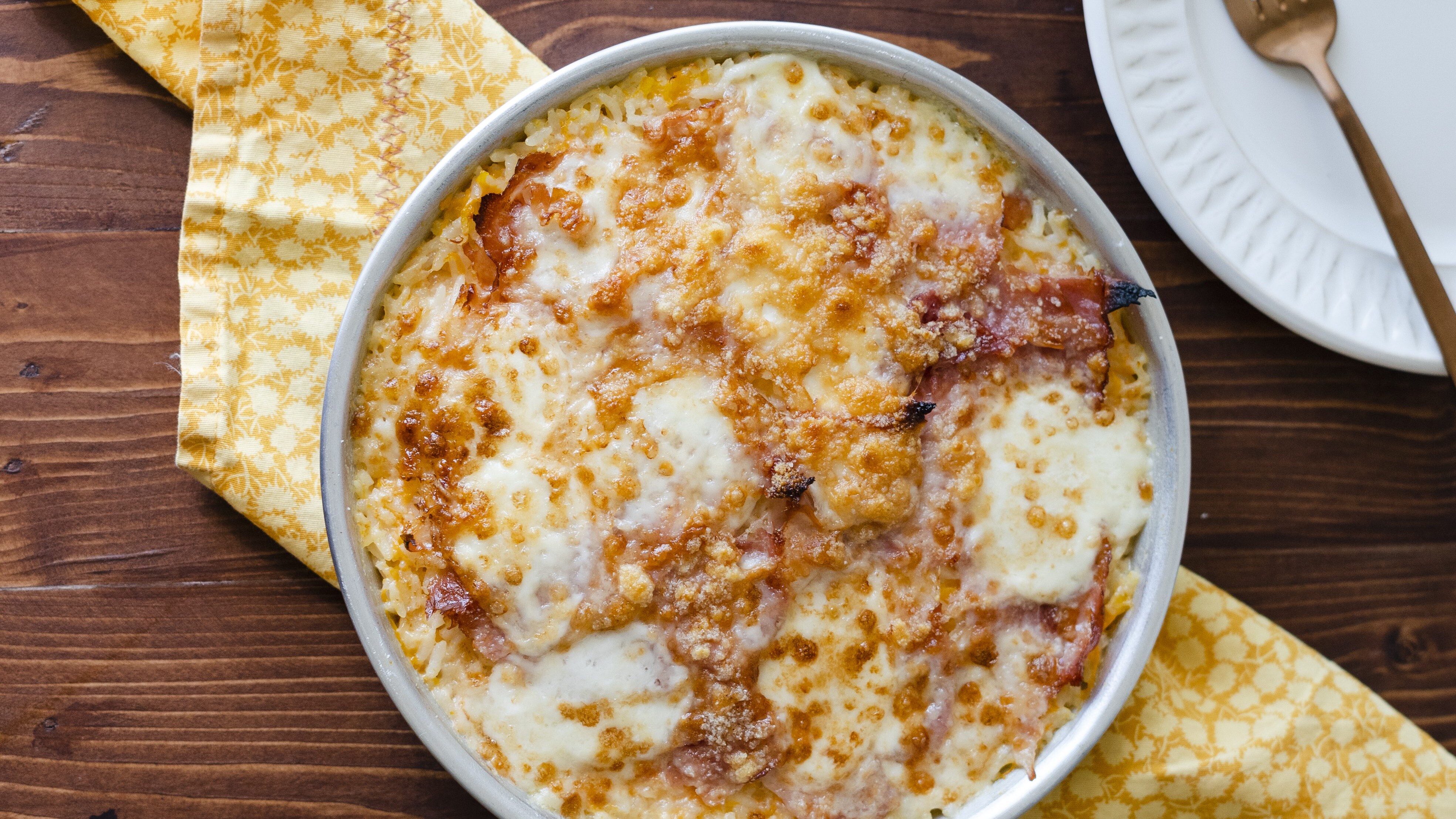 Riso al forno con zucca e mozzarella