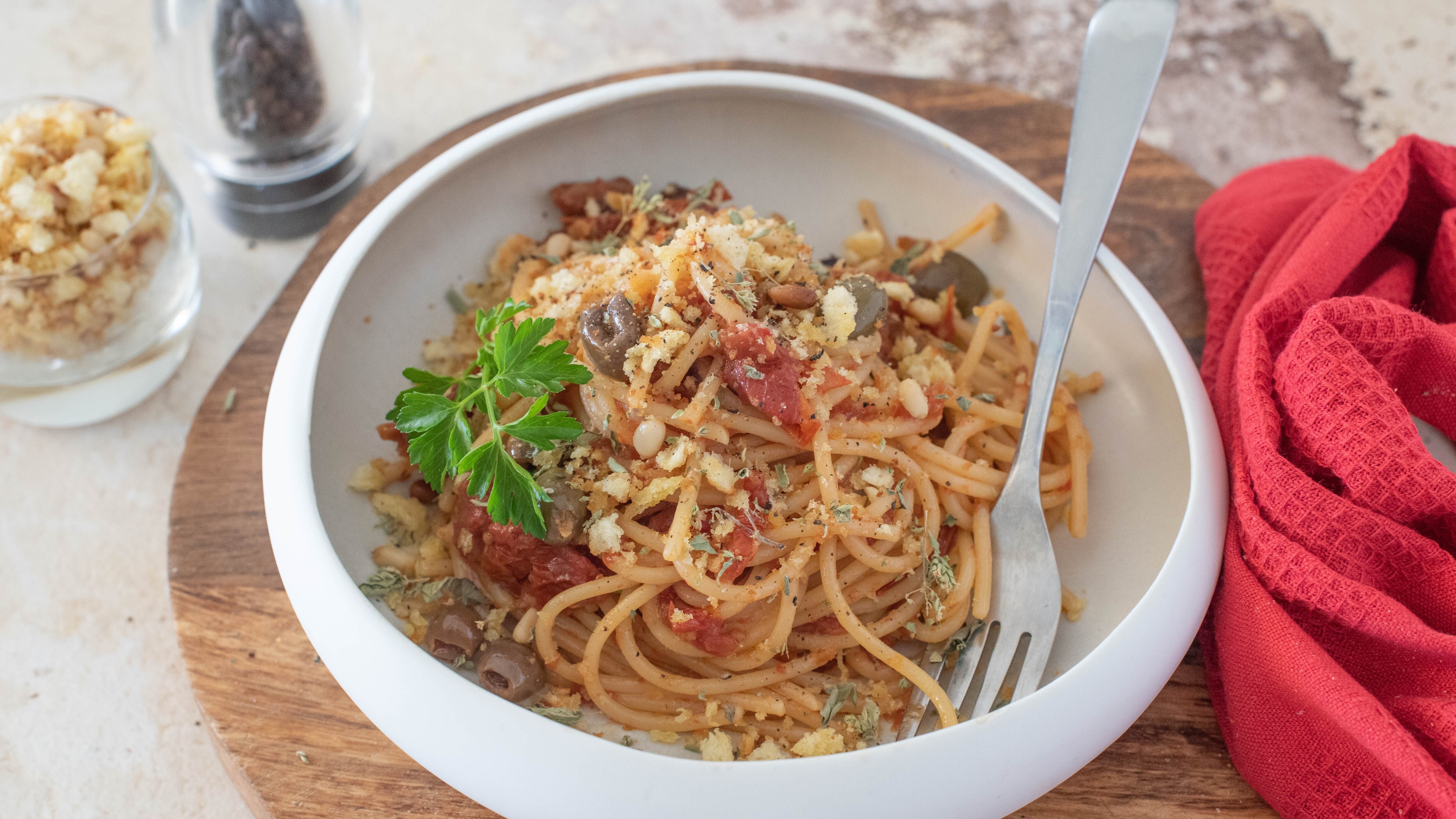 pasta con pomodori secchi alla siciliana