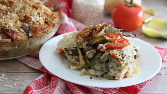 tiella-di-riso-patate-e-carciofi
