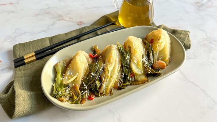 Pak choi in padella
