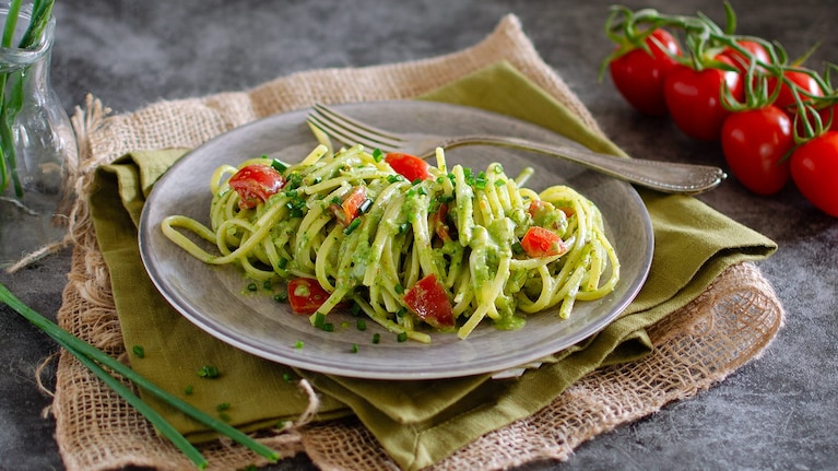 Pasta con erba cipollina
