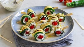 spiedini vegetariani di zucchine