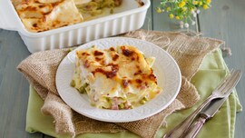 Lasagne prosciutto e piselli