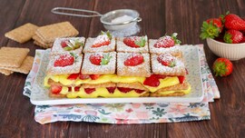 Mattonella crema e fragole