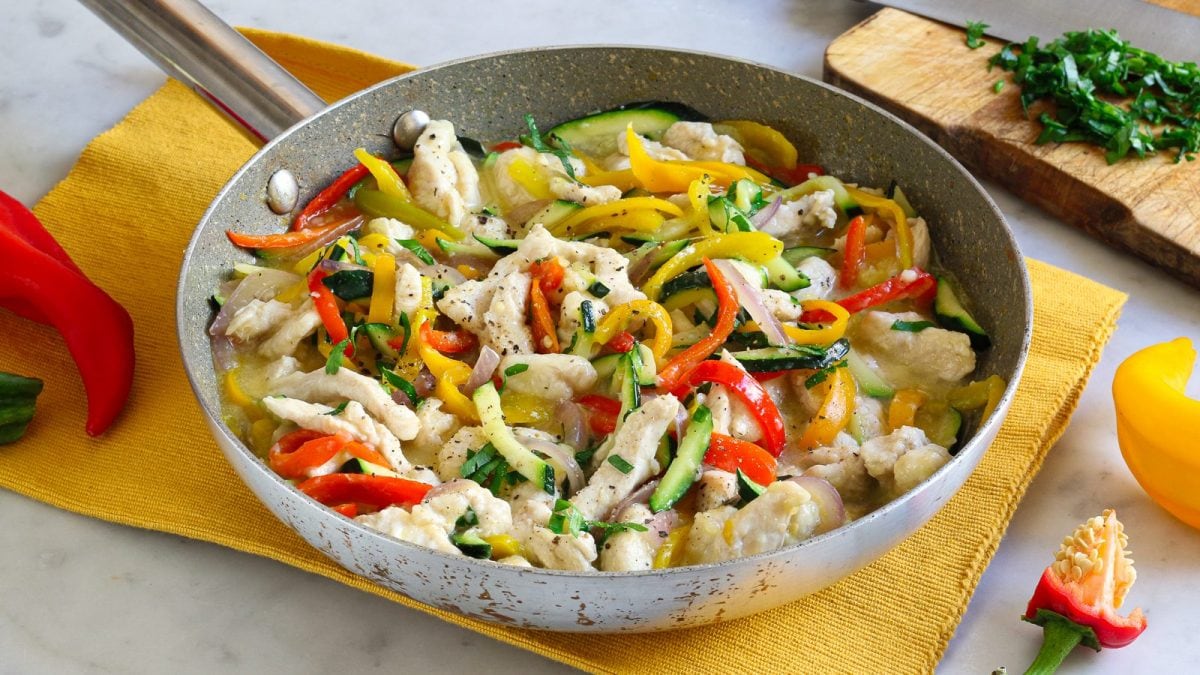Pollo con le verdure cremoso
