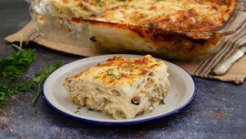 Lasagne funghi salsiccia