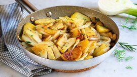 finocchi e patate in padella