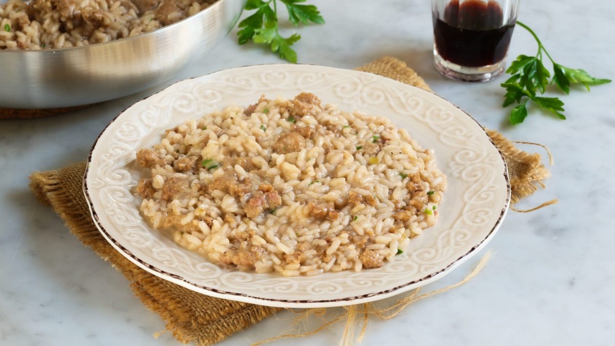 Risotto con pasta di salame