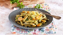 Pasta gamberi carciofi