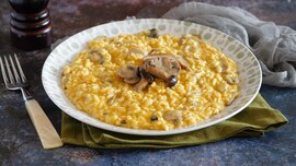 Risotto zucca, funghi e robiola