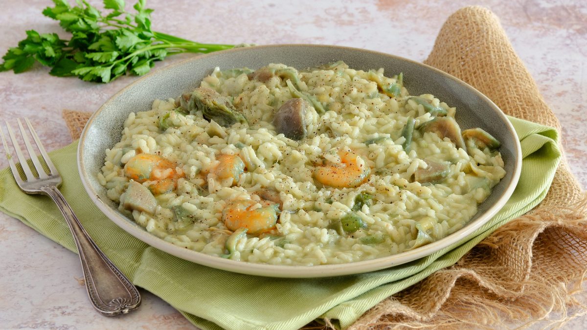 Risotto gamberi carciofi