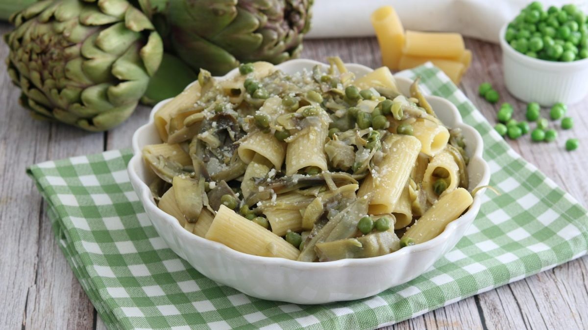 pasta-carciofi-e-piselli