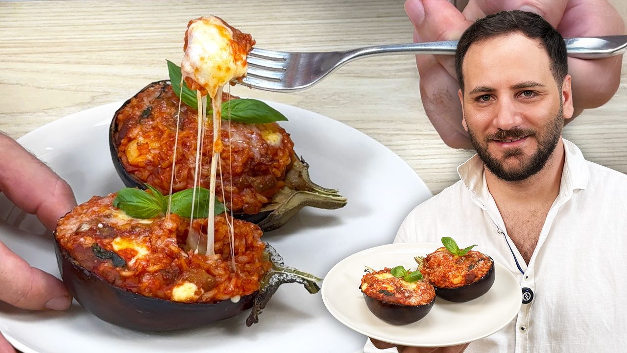 Melanzane ripiene di riso