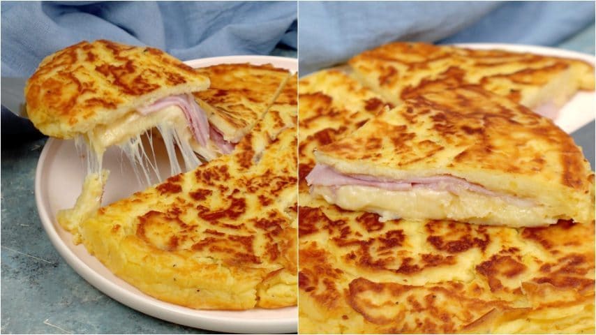 Focaccia di patate in padella: la ricetta sfiziosa con ripieno filante