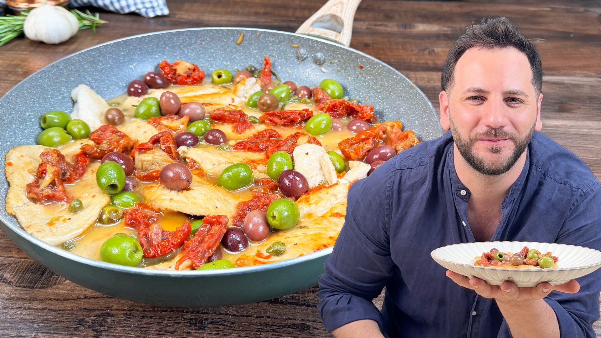 Pollo alla mediterranea: la ricetta in padella con pomodori, olive e capperi