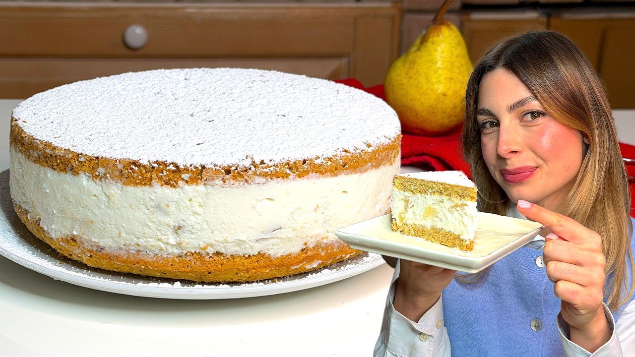 Torta ricotta e pere