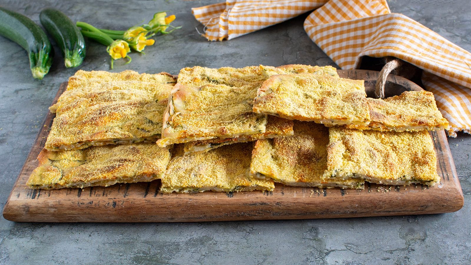 Schiacciata con fiori di zucca