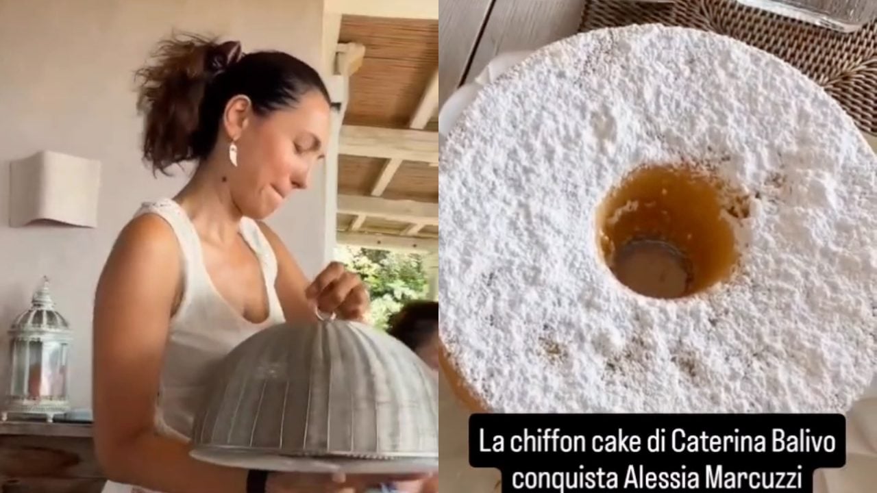 La chiffon cake di Caterina Balivo conquista i social: il dolce preparato in vacanza diventa virale