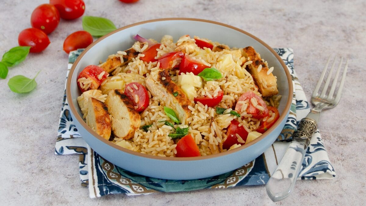 Insalata di riso con pollo