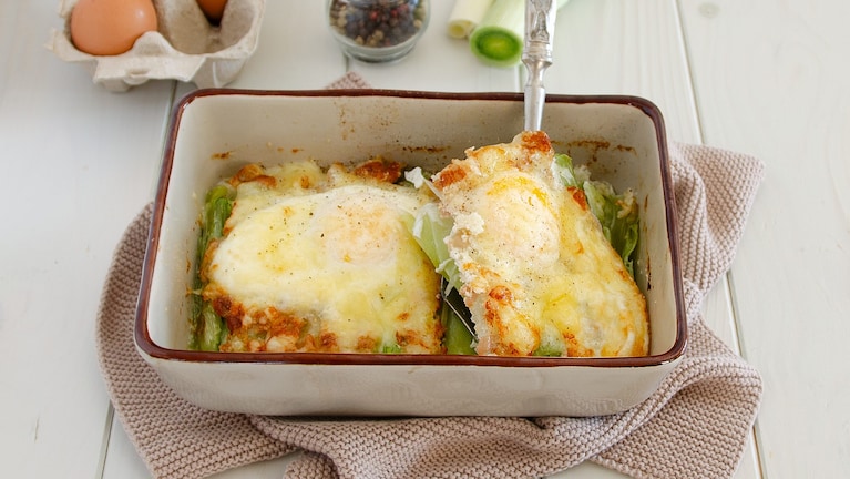 Porri e uova al forno
