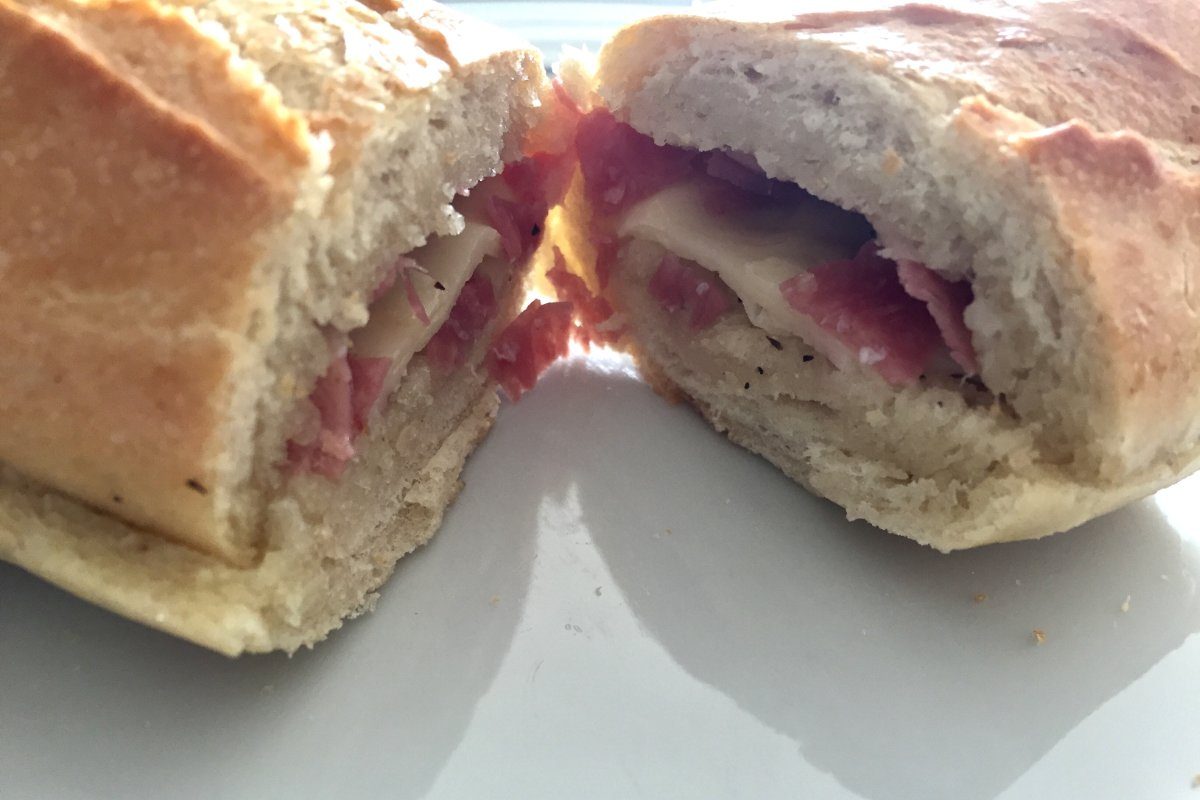 hot salami baguette