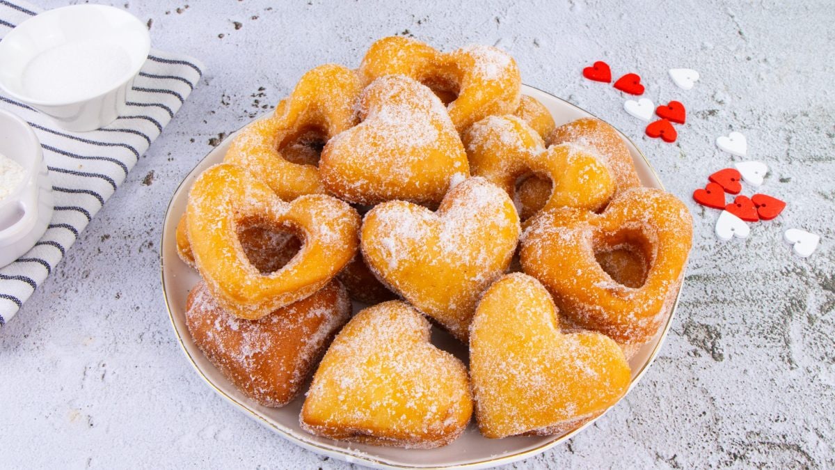 heart-shaped fritters