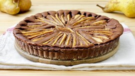 pear and chocolate tart