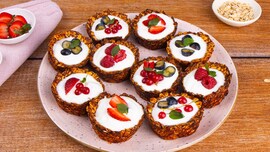 yogurt-filled oat baskets